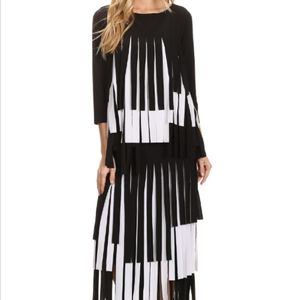 Two Tone Fringe Skirt and Top